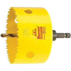 Starrett - 3-3/4" Diam, 2" Cutting Depth, Hole Saw - High Speed Steel Saw, Toothed Edge - Strong Tooling