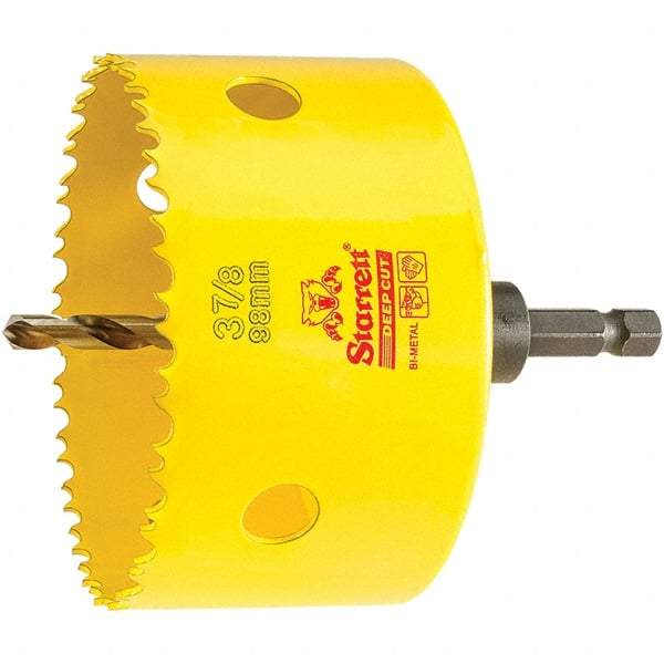 Starrett - 3-7/8" Diam, 2" Cutting Depth, Hole Saw - High Speed Steel Saw, Toothed Edge - Strong Tooling