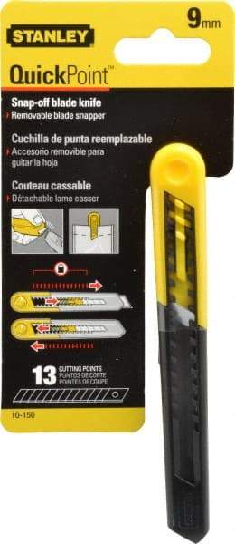 Stanley - Snap Utility Knife - 4.33" Blade, Yellow Handle, 1 Blade Included - Strong Tooling