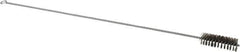 Schaefer Brush - 3" Long x 1" Diam Stainless Steel Long Handle Wire Tube Brush - Single Spiral, 27" OAL, 0.007" Wire Diam, 3/8" Shank Diam - Strong Tooling