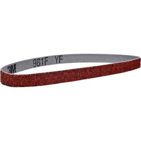 3M - 2" Wide x 60" OAL, 36 Grit, Ceramic Abrasive Belt - Ceramic, Coated, YF Weighted Cloth Backing, Series 981F - Strong Tooling