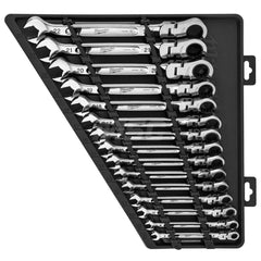 Wrench Set: 15 Pc, Metric Chrome-Plated