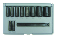 11 Pc. Gasket Hole Punch Set - Long Driving Mandrel & 1/4; 5/16; 3/8; 7/16; 1/2; 9/16; 5/8; 3/4; 7/8; 1" - Strong Tooling