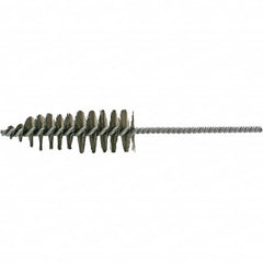 Brush Research Mfg. - 1-11/16" Diam Helical Steel Tube Brush - Single Spiral, 0.012" Filament Diam, 5" Brush Length, 10-1/2" OAL, 0.292" Diam Galvanized Steel Shank - Strong Tooling