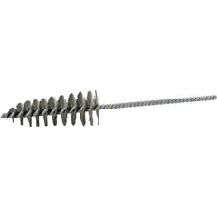 Brush Research Mfg. - 1-3/4" Diam Helical Steel Tube Brush - Single Spiral, 0.012" Filament Diam, 4-1/4" Brush Length, 10" OAL, 0.292" Diam Galvanized Steel Shank - Strong Tooling