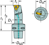 C3-R166.0KF-12050-11 Capto® and SL Turning Holder - Strong Tooling