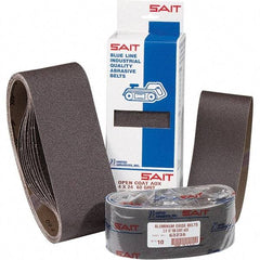 Sait - 1/2" Wide x 24" OAL, 36 FEPA Grit, Aluminum Oxide Abrasive Belt - Aluminum Oxide, Very Coarse, Coated, X Weighted Cloth Backing, Dry, Series 1A-X - Strong Tooling