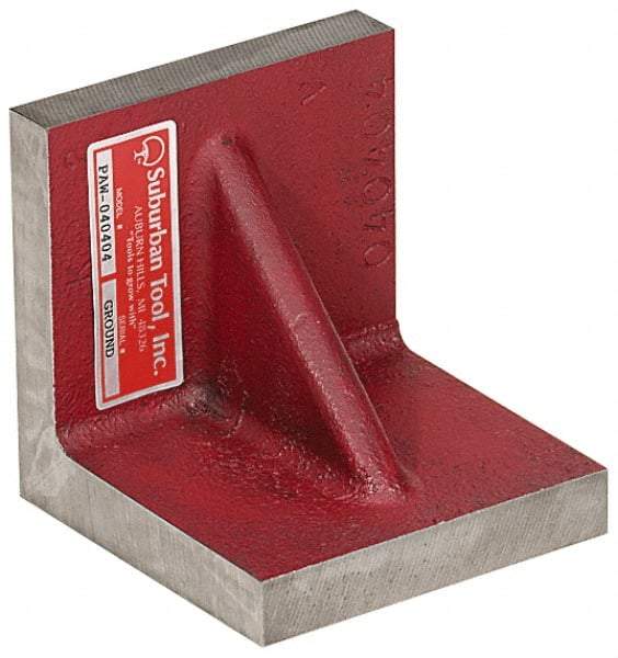 Suburban Tool - 10" Wide x 10" Deep x 10" High Cast Iron Precision-Ground Angle Plate - Standard Plate, Flat Surface, Double Web, 1" Thick, Single Plate - Strong Tooling