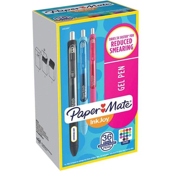 Paper Mate - Pens & Pencils Type: Retractable Gel Color: Blue; Black; Red; Green; Lime; Bright Blue; Slate Blue; Berry; Purple; Pink; Cocoa; Yellow; Teal; Orange - Strong Tooling