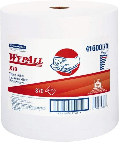 WypAll - X70 Dry Shop Towel/Industrial Wipes - Jumbo Roll, 13-3/8" x 12-1/2" Sheet Size, White - Strong Tooling