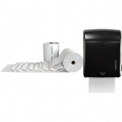 PRO-SOURCE - Hard Roll of 1 Ply White Paper Towels - 7-7/8" Wide, 800' Roll Length, Includes Bonus Dispenser - Strong Tooling