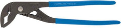 Channellock - 10" OAL, 1-1/4" Max Capacity, 5 Position Tongue & Groove Pliers - V-Jaws, Plastic Dipped Handles - Strong Tooling