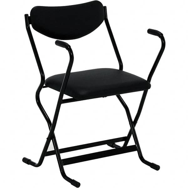 Vestil - 20-1/2" Wide x 28" High, Vinyl Folding Chair - Black - Strong Tooling