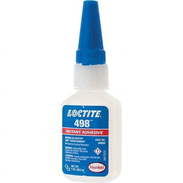 Loctite - 1 oz Bottle Clear Instant Adhesive - 498 SUPERBONDER 1OZ LOCTITE SPDBNDER ADHS - Strong Tooling