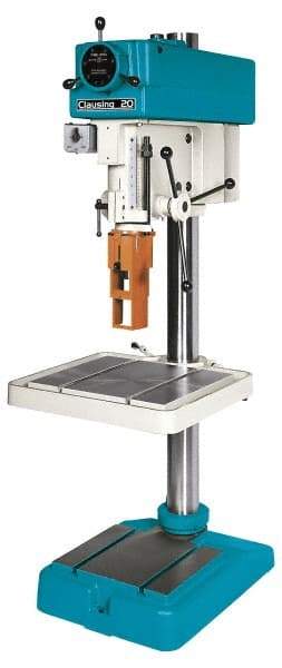 Clausing - 20" Swing, Step Pulley Drill Press - Variable Speed, 3/4 to 1-1/2 hp, Three Phase - Strong Tooling