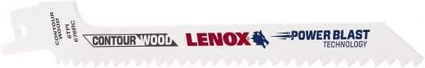 Lenox - 6" Long x 7/16" Thick, Bi-Metal Reciprocating Saw Blade - Tapered Profile, 6 TPI, Toothed Edge, Universal Shank - Strong Tooling