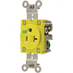 Hubbell Wiring Device-Kellems - 125V 20A NEMA 5-20R Marine Grade Yellow Straight Blade Single Receptacle - Strong Tooling