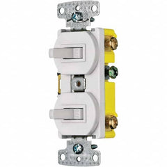 Hubbell Wiring Device-Kellems - Combination Wall Switch & Receptacles Combination Switch/Receptacle Type: Toggle Switch Color: White - Strong Tooling