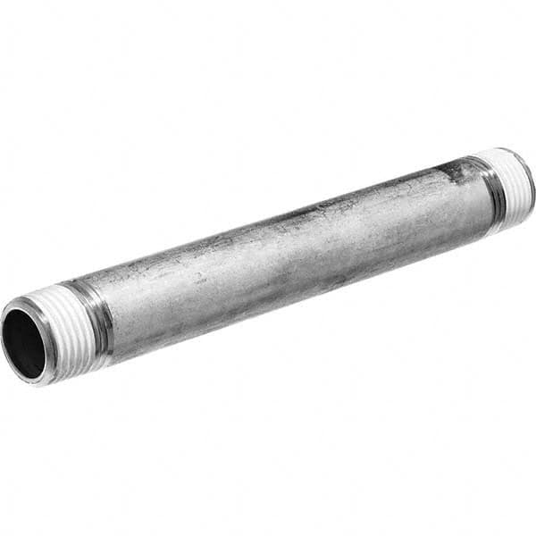 1 x 6″ 6063 Aluminum Pipe Nipple Threaded with Thread Sealant, Schedule 40