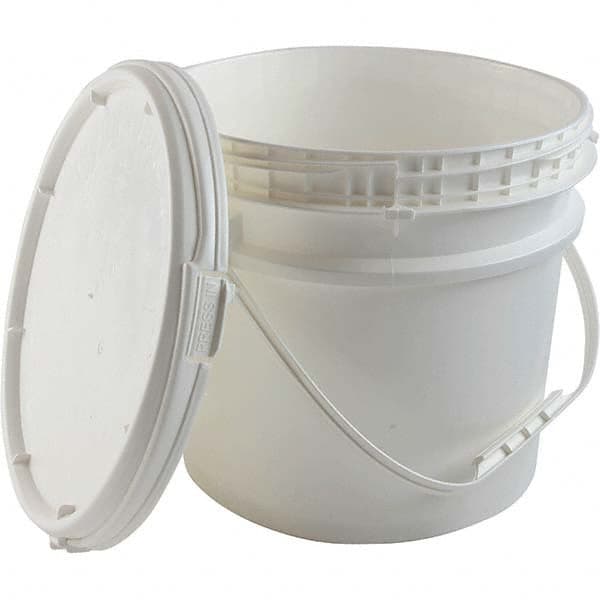 Dynalon Labware - 1 6-Piece 3.5 Gal 10.87" High, High-Density Polyethylene Round White Single Pail - Strong Tooling