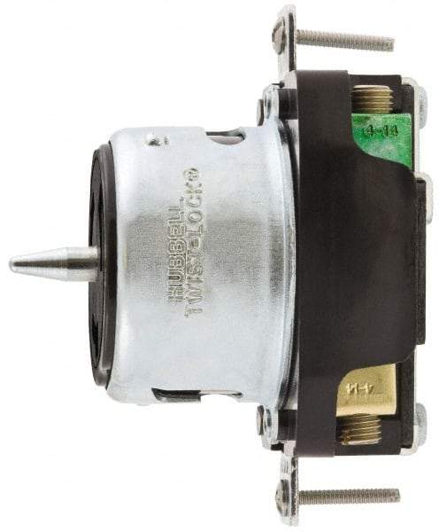 Hubbell Wiring Device-Kellems - 125 VAC, 50 Amp, Self Grounding Receptacle - 2 Poles, 3 Wire, Female End, Black - Strong Tooling