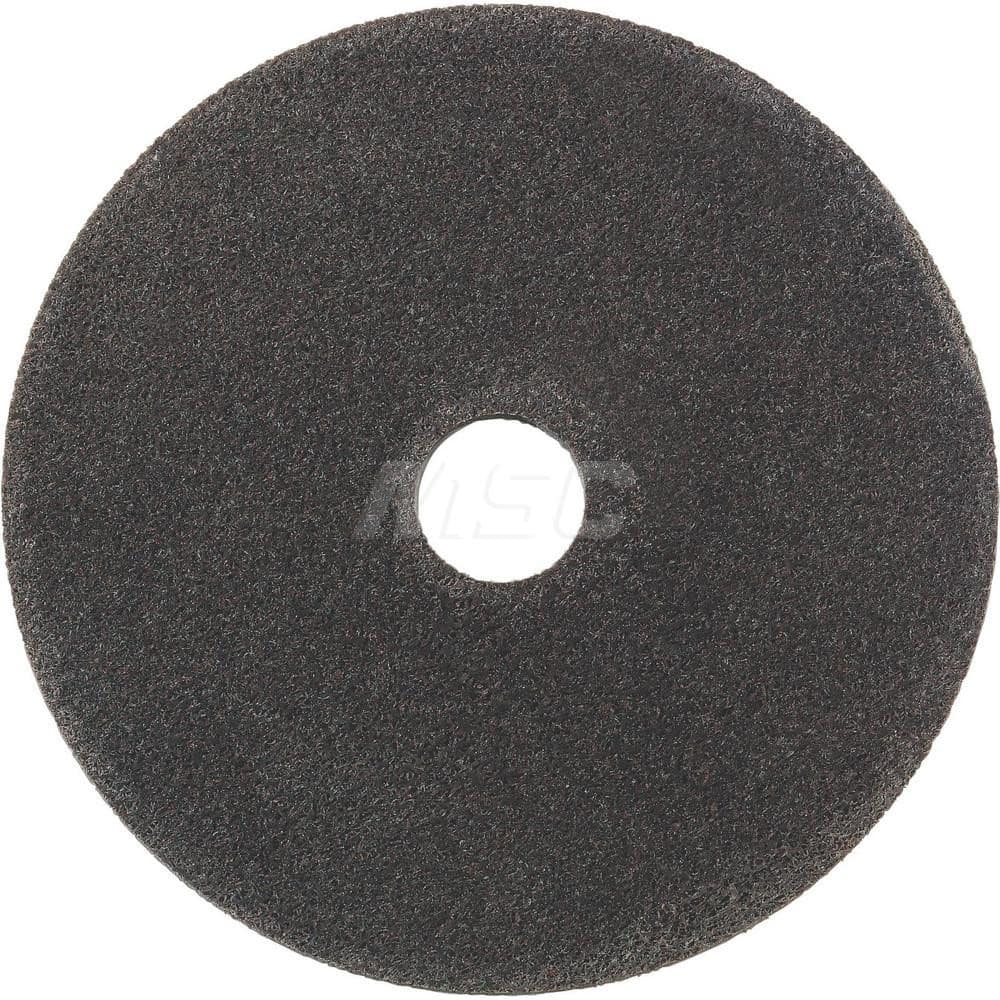 Deburring Disc: 6″ Disc Dia, 1″ Hole, Very Fine Grade, Fleece Arbor Mount, Gray, 6,000 Max RPM