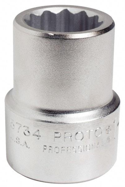 Proto - 1-1/16", 1" Drive, Standard Hand Socket - 12 Points, 2-7/16" OAL - Strong Tooling