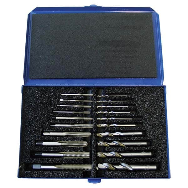 Tap & Drill Sets; Minimum Tap Thread Size (mm): #4-40 in; Minimum Tap Thread Size (Inch): #4-40 in; Maximum Tap Thread Size: 1/2-13 in; Minimum Drill Size (Letter): #44; F; 0.3125 in; 2.18 mm; Minimum Drill Size (Inch): #44; F; 0.3125 in; 2.18 mm; Maximum