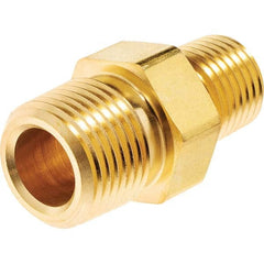 USA Sealing - 1/2 x 3/8" Brass Pipe Reducing Hex Nipple - Strong Tooling