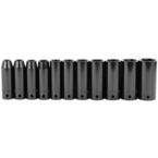 STANLEY® 1/2" Drive 11 Piece Fractional Deep Impact Socket Set – 6 Point - Strong Tooling