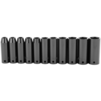 STANLEY® 1/2" Drive 11 Piece Metric Deep Impact Socket Set – 6 Point - Strong Tooling