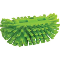 Vikan - 1-1/2" Bristle Length, Polyester Utility Scrub Brush - 8" Long x 5-1/2" Wide Head, 8" OAL, Green, Polypropylene Block - Strong Tooling