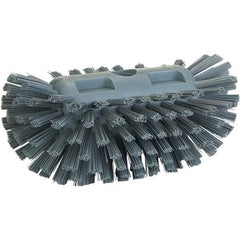 Vikan - 1-1/2" Bristle Length, Polyester Utility Scrub Brush - 8" Long x 5-1/2" Wide Head, 8" OAL, Gray, Polypropylene Block - Strong Tooling