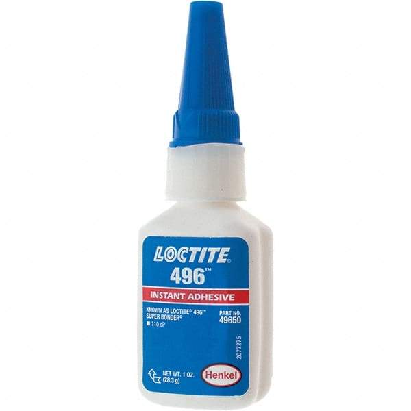 Loctite - 1 oz Bottle Clear Instant Adhesive - 496 SUPERBONDER 1OZ LOCTITE SPRBNDR ADHS - Strong Tooling