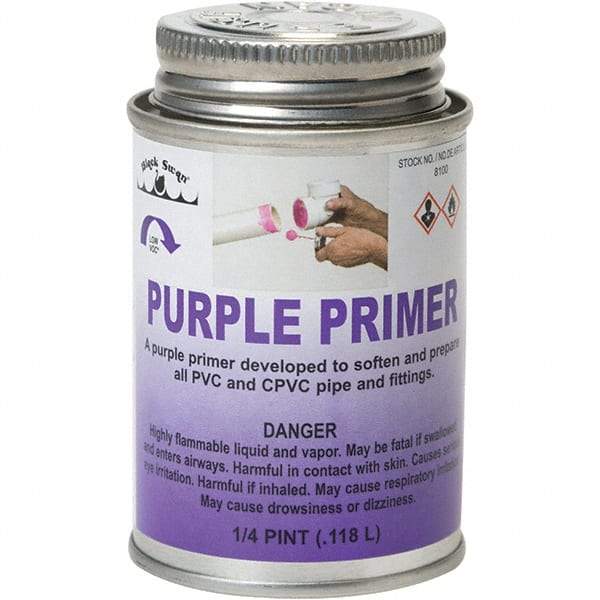 Black Swan - 1/4 Pt All Purpose Primer/Cleaner - Purple, Use with PVC & CPVC - Strong Tooling