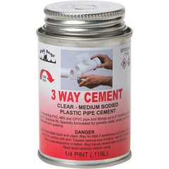 Black Swan - 1/4 Pt Medium Bodied Cement - Clear, Use with ABS, PVC & CPVC up to 6" Diam - Strong Tooling