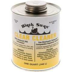 Black Swan - 1 Qt All-Purpose Cleaner - Clear, Use with ABS, PVC & CPVC up to 6" Diam - Strong Tooling