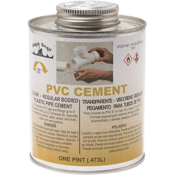 Black Swan - 1 Pt Regular Bodied Cement - Clear, Use with PVC - Strong Tooling