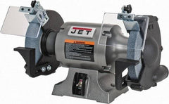 Jet - 8" Wheel Diam x 1" Wheel Width, 1 hp Grinder - 5/8" Arbor Hole Diam, 1 Phase, 3,450 Max RPM, 115 Volts - Strong Tooling