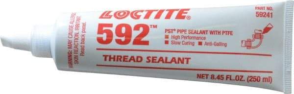 Loctite - 250 mL Tube, White, Medium Strength Paste Threadlocker - Series 592, 72 hr Full Cure Time, Hand Tool, Heat Removal - Strong Tooling