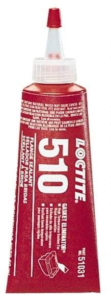 Loctite - 50ml 510 Gasket Eliminator Flange Sealant - -65 to 400°F, Red, Comes in Tube - Strong Tooling