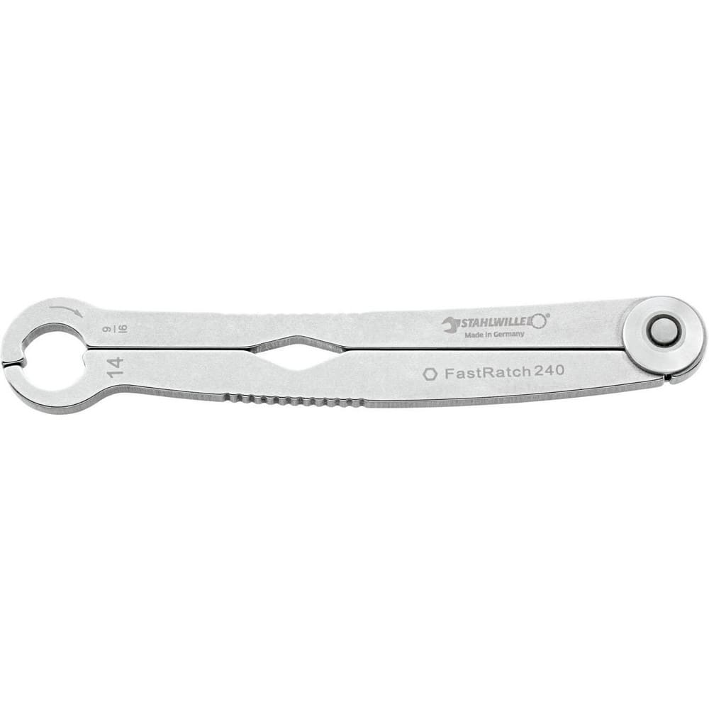 Flare Nut Wrenches; Type: Open End; Size (Inch): 21/32 in; 17 mm; Size (mm): 21/32 in; 17 mm; Head Type: Single; Straight; Opening Type: Patent Design, Ratcheting; Head Offset Angle: 0; Non-sparking: No; Insulated: No; Magnetic: No; Corrosion-resistant: N