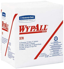 WypAll - X70 1/4 Fold Shop Towel/Industrial Wipes - Poly Pack, 12-1/2" x 12-1/2" Sheet Size, White - Strong Tooling