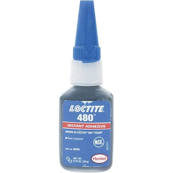 Loctite - 20gr Bottle Black Instant Adhesive - 480 PRISM 20G NON NSF LOCTIT PRISM INST ADH - Strong Tooling