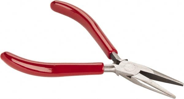 Proto - 5" OAL, 1-3/16" Jaw Length x 7/16" Jaw Width, Long Nose Needle Nose Pliers - Serrated Jaw, Plastisol Handles - Strong Tooling