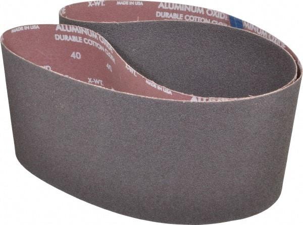 Norton - 6" Wide x 60" OAL, 40 Grit, Aluminum Oxide Abrasive Belt - Aluminum Oxide, Coarse, Coated, X Weighted Cloth Backing, Series R228 - Strong Tooling