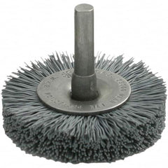 Brush Research Mfg. - 3" OD, Straight Filament Abrasive Nylon Wheel Brush - 3/8" Face Width, 13/16" Trim Length, 25,000 RPM - Strong Tooling