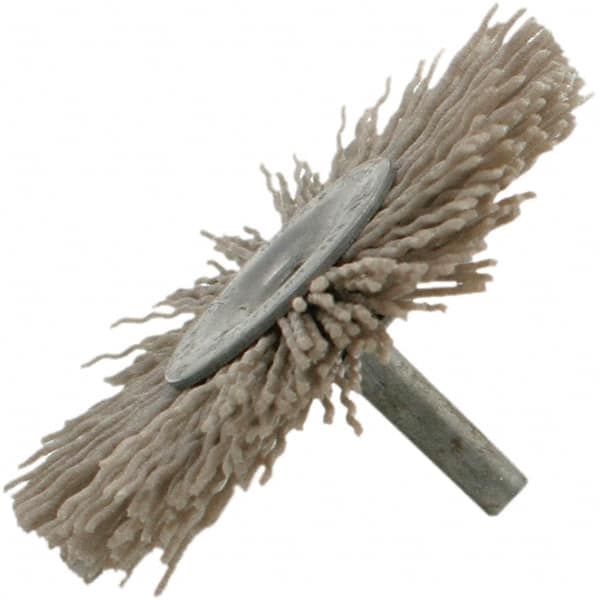 Brush Research Mfg. - 3" OD, Straight Filament Abrasive Nylon Wheel Brush - 3/8" Face Width, 13/16" Trim Length, 25,000 RPM - Strong Tooling