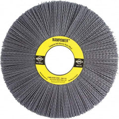 Brush Research Mfg. - 8" OD, 2" Arbor Hole, Crimped Abrasive Nylon Wheel Brush - 1/2" Face Width, 2-1/2" Trim Length, 3,600 RPM - Strong Tooling