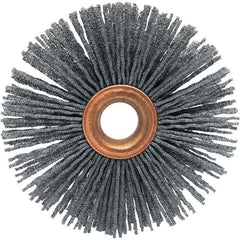 Brush Research Mfg. - 3-1/2" OD, 5/8" Arbor Hole, Crimped Abrasive Nylon Wheel Brush - 3/4" Face Width, 3/16" Trim Length, 20,000 RPM - Strong Tooling